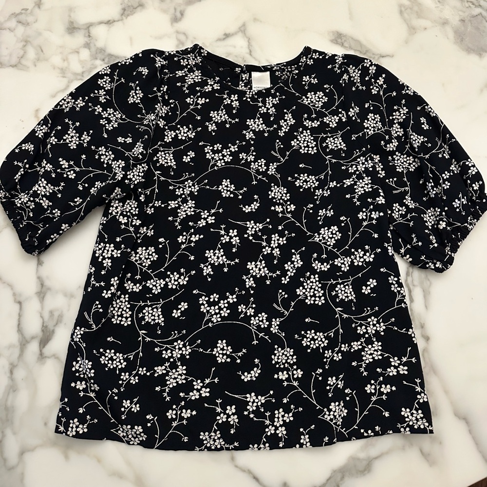 nordstrom girls puff sleeve top